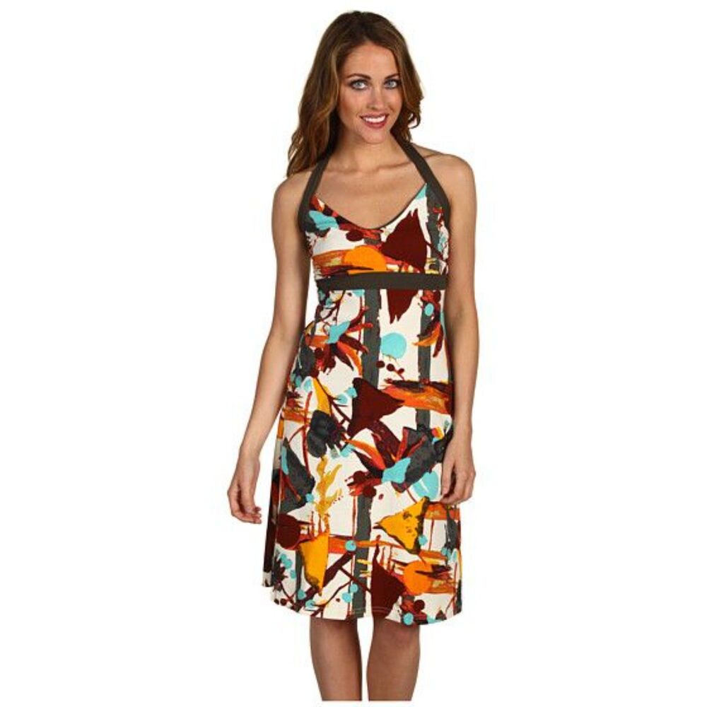 PATAGONIA W's ILIANA Colorful Sz Jr XL Built In Shelf Bra Stretchy Halter Dress